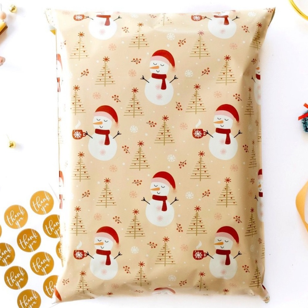 ⛄️20 Designer Snowman Poly Mailers 10 x 13 inch